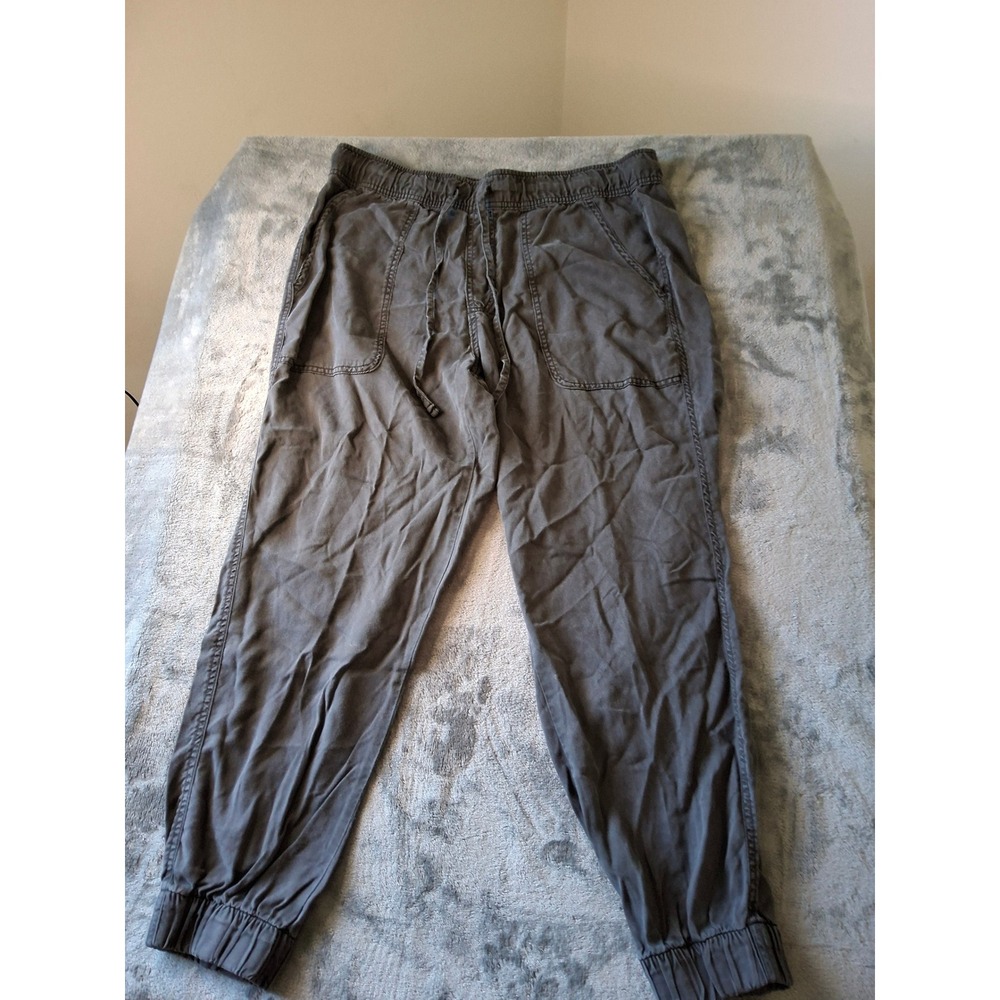 Orvis Womens Gray Elastic Waist Drawstring Jogger Pants Large Charcoal Utility